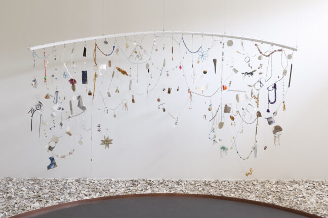 <p>yəhaẃ Indigenous Creatives Collective, Installation view of <i>this was a densely wooded hill</i>, 2022, Henry Art Gallery, University of Washington, Seattle. Photo: Jueqian Fang.</p>
