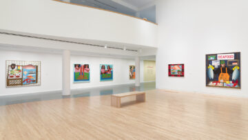 <p>Nina Chanel Abney, Installation view of <em>Nina Chanel Abney: Fishing Was His Life</em>, 2022, Henry Art Gallery, University of Washington, Seattle. Photo: Jueqian Fang.&nbsp;</p>
